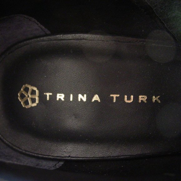 TRINA TURK Los Gatos Croc Leather/Suede Peep Toe Heeled Booties 8M - Picture 7 of 8